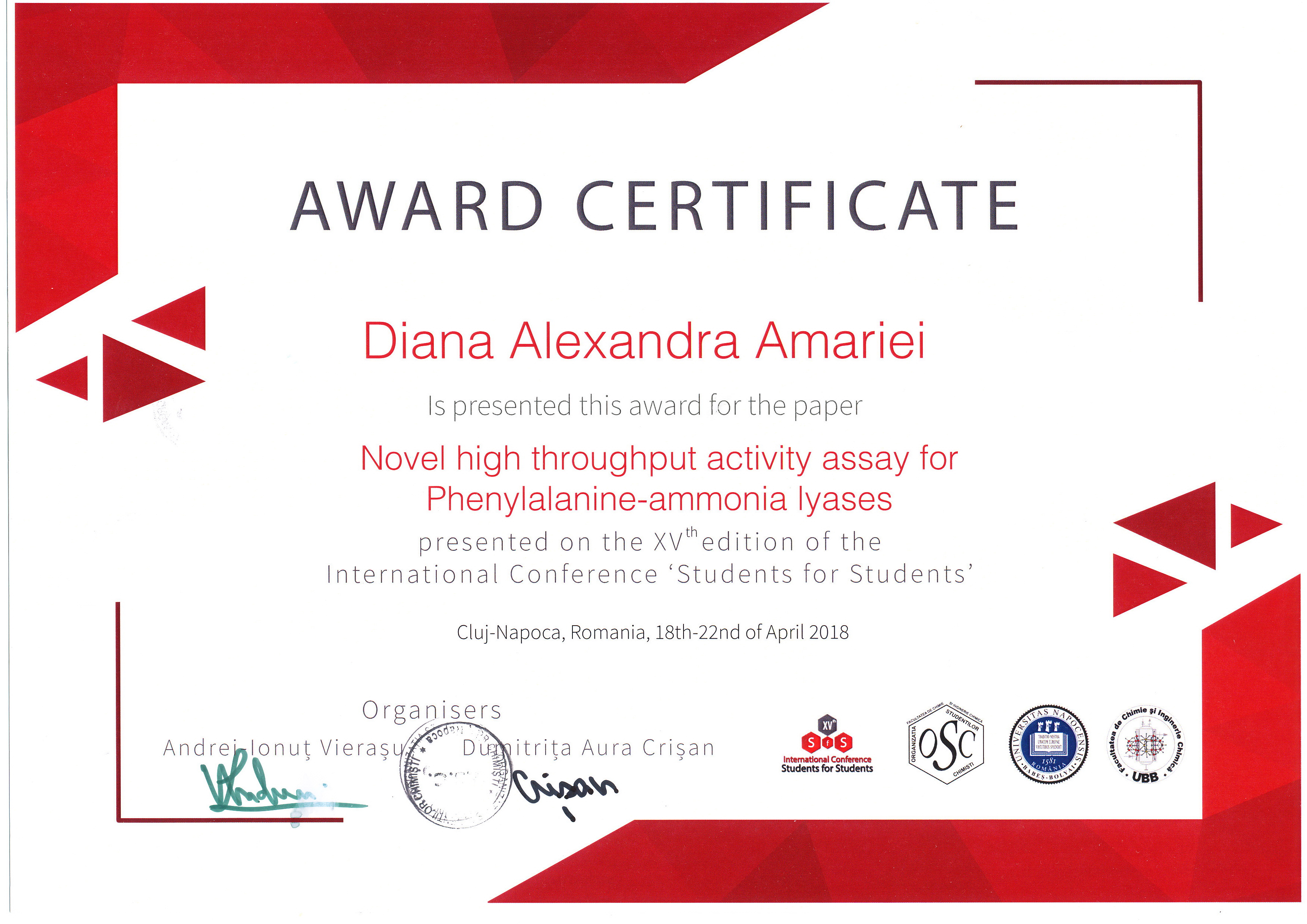 Amariei Certificate